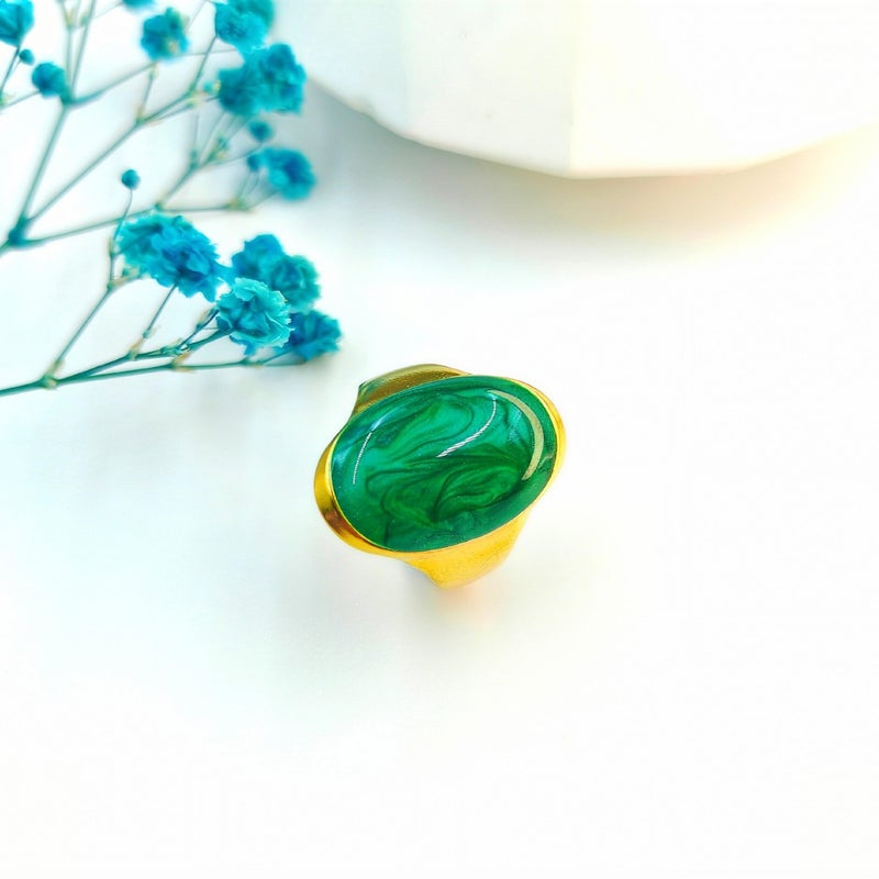 Selling Retro Ring, Oil-Dropping Gemstone Ring, Niche Women'S High-End Versatile Titanium Steel Non-Fading Hand Jewelry - Image 4